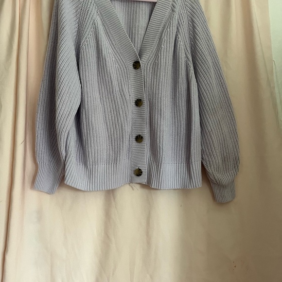 A New Day Purple Cardigan Sweater V-Neck Cozy - Picture 1 of 6